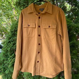 LL Bean Mustard Yellow Overshirt Size Medium Regular (Fits like a Large)